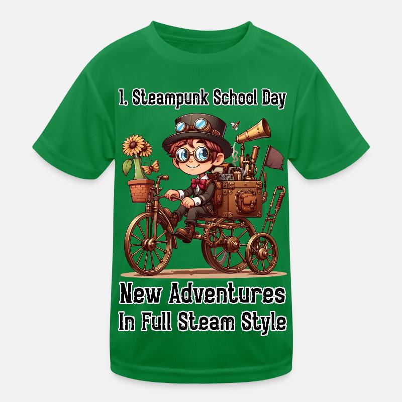 First Steampunk School Day Kids Functional T-Shirt