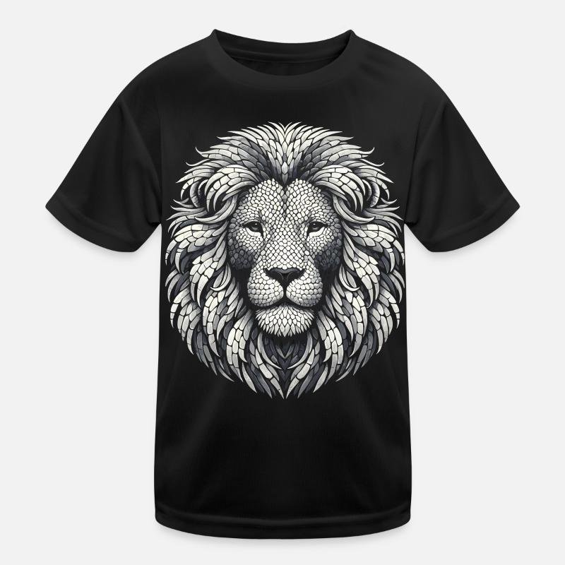 Mosaic Lion's Head Kids Functional T-Shirt