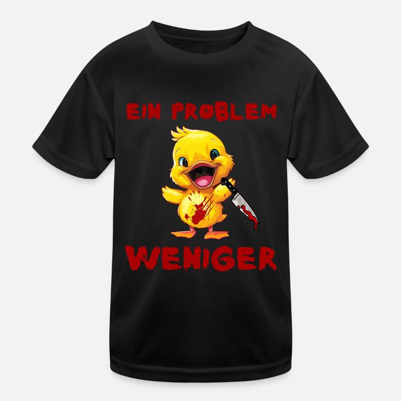 Ein Problem weniger - Ente mit Messer Halloween Kinder Funktions-T-Shirt
