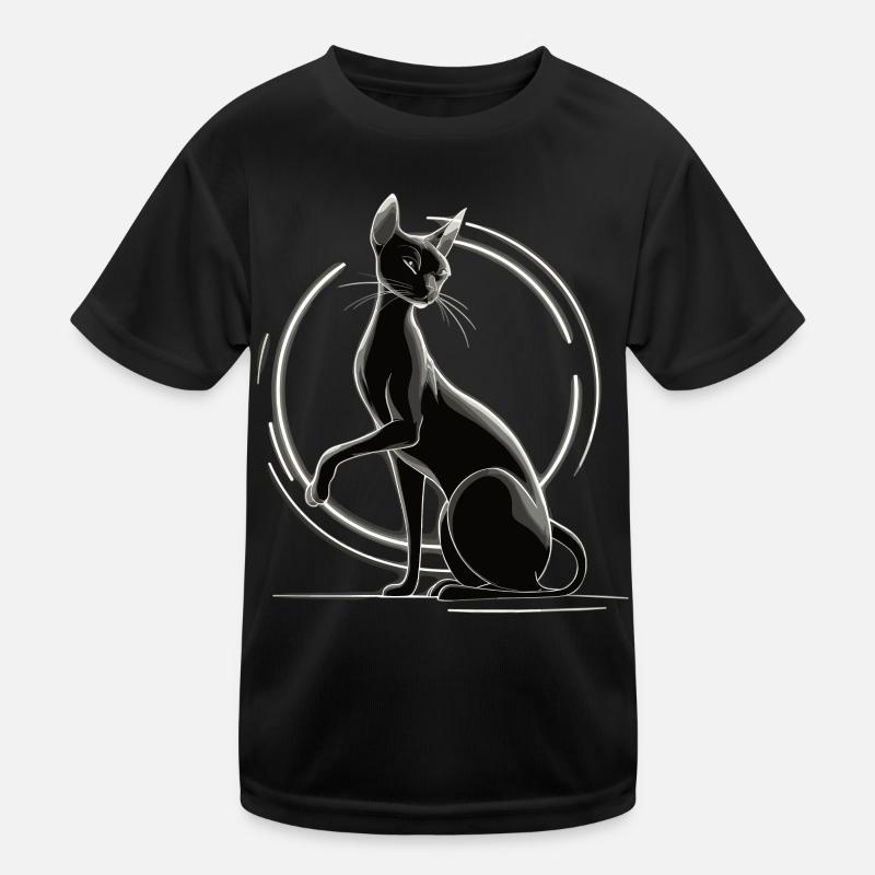 Chat noir et équilibre zen T-shirt sport Enfant