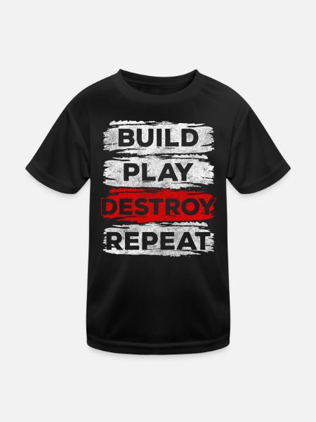 Building blocks Children's World - Kids Functional T-Shirt - black - Front
