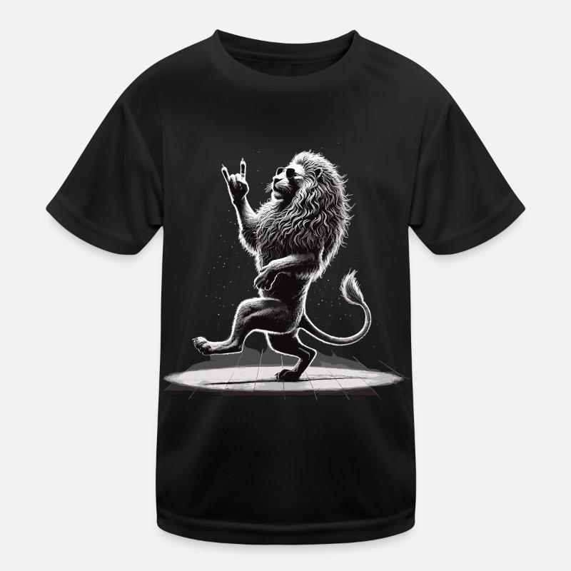 Rockiger Löwe – Cool & Wild Kinder Funktions-T-Shirt