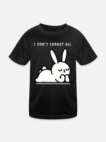 I don't carrot all relaxed bunny - Kids Functional T-Shirt - black - Front