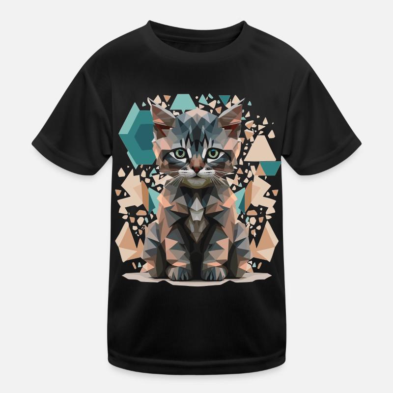 L’art des chats Low-Poly T-shirt sport Enfant