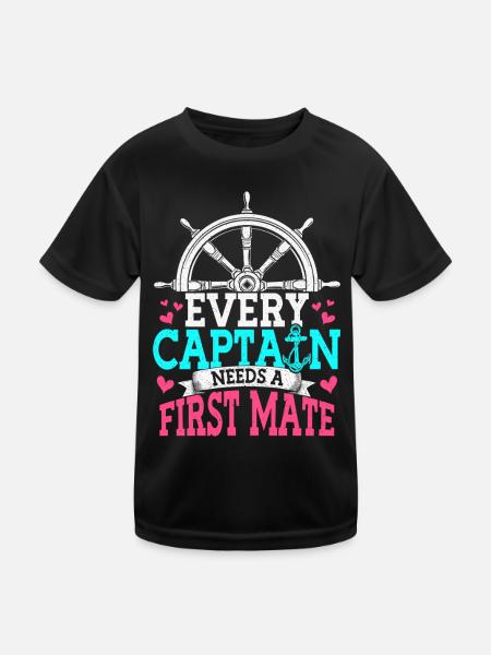 Chaque capitaine a besoin d’un bateau de premier secours - T-shirt sport Enfant - noir - Devant