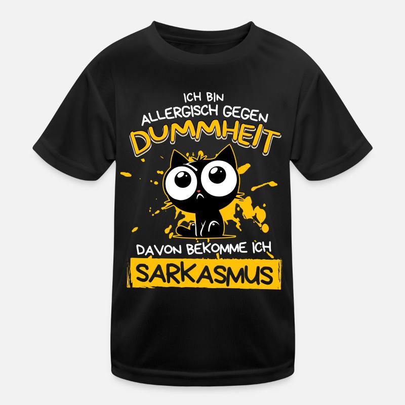 Allergisch gegen Dummheit – Sarkasmus Katze Kinder Funktions-T-Shirt