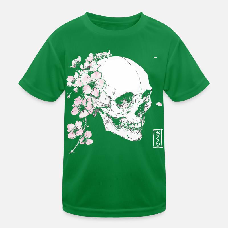 Crâne de cerisier en fleur de cerisier de style japonais T-shirt sport Enfant