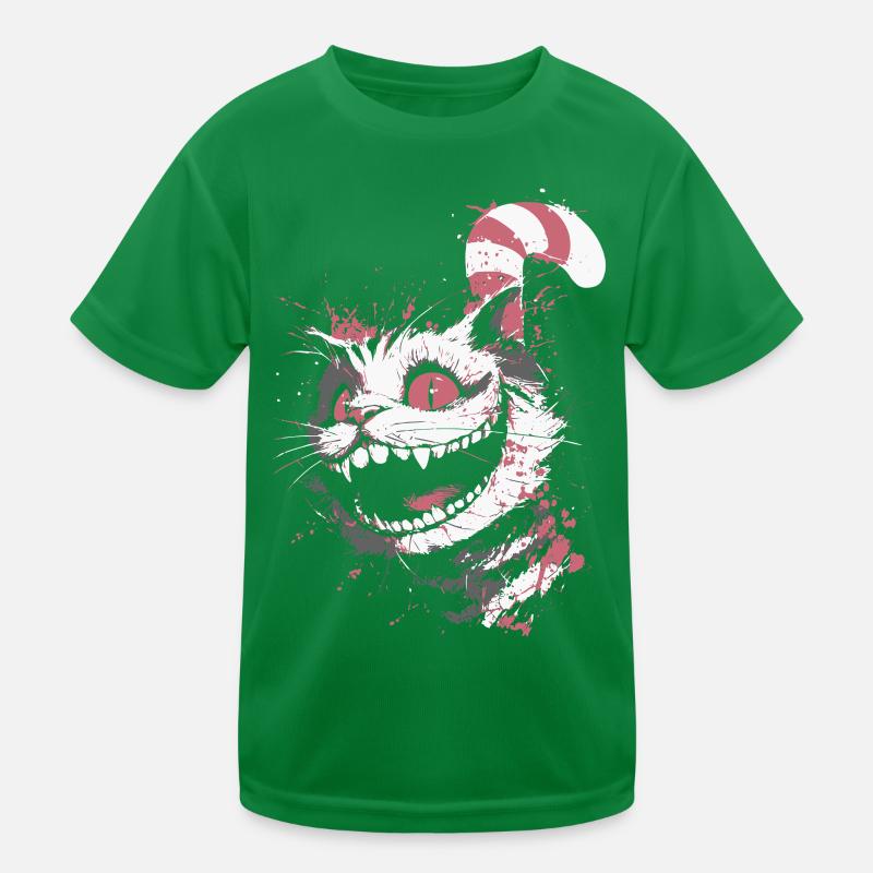Psycho Cat Design – Crazy Cheshire Cat Look Kids Functional T-Shirt