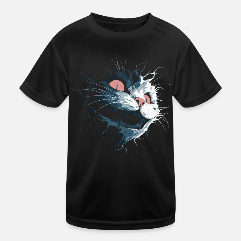 Chat déchiré du Cheshire - Regard de cauchemar sombre T-shirt sport Enfant