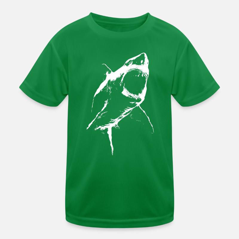 Requin géant menaçant – Silhouette noire et blanche T-shirt sport Enfant