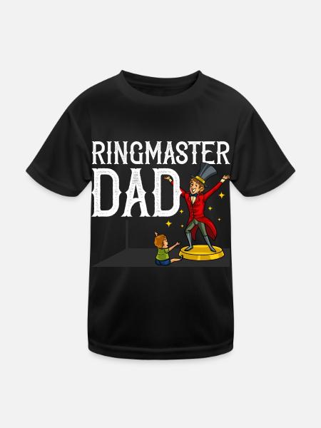 Circus Birthday Party Papa Theme Ringmaster - Kids Functional T-Shirt - black - Front