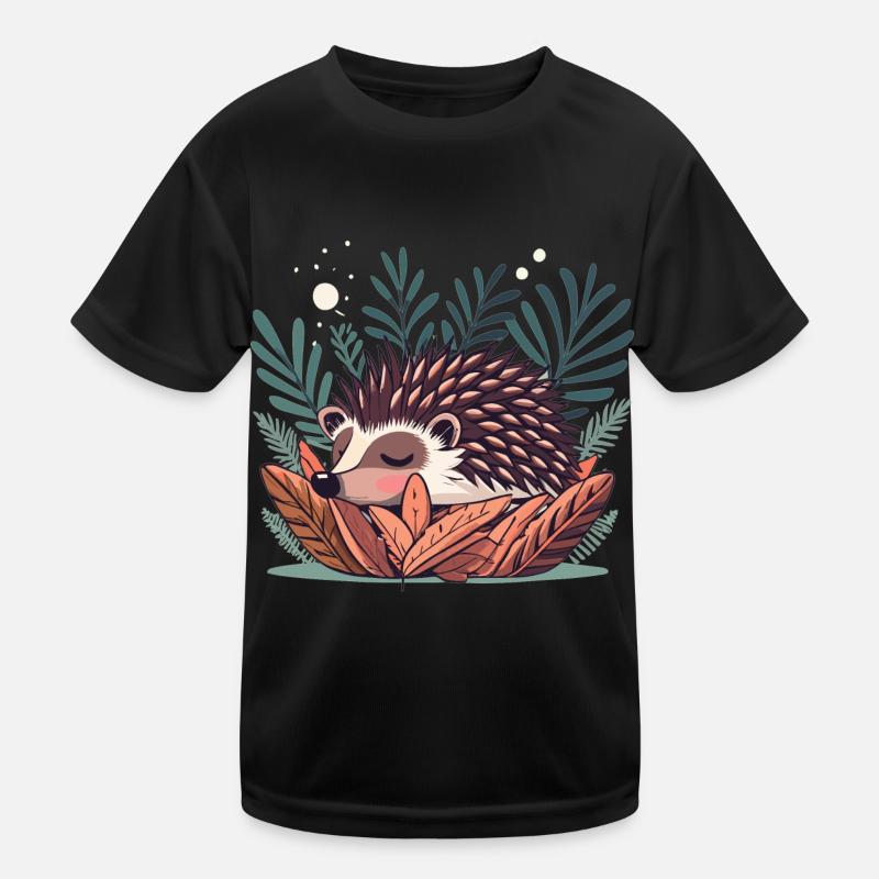 Mignon hérisson endormi dans les buissons T-shirt sport Enfant