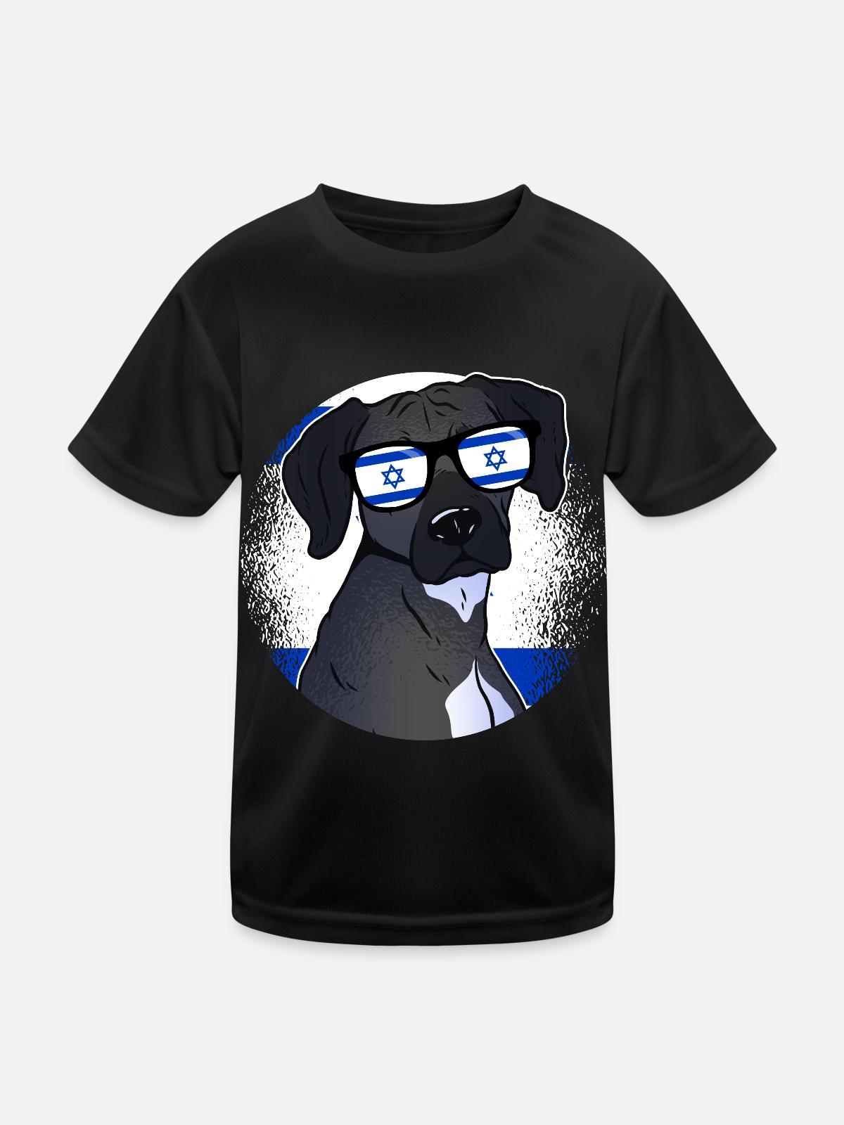 Israel - Kinder Funktions-T-Shirt - Schwarz - Vorne