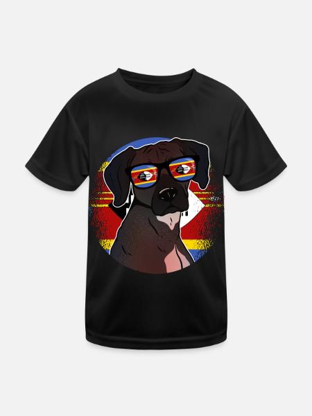 Swasiland - Kinder Funktions-T-Shirt - Schwarz - Vorne