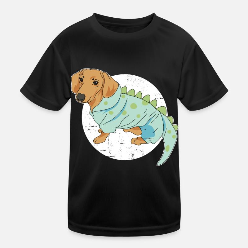 Teckel en costume de dinoko T-shirt sport Enfant