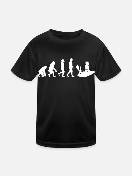 Bodyboarding Bodyboarder Surfing Evolution - Kids Functional T-Shirt - black - Front