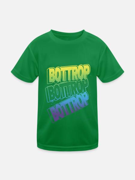 Bottrop Germany City Font Skyline Home - Kids Functional T-Shirt - kelly green - Front