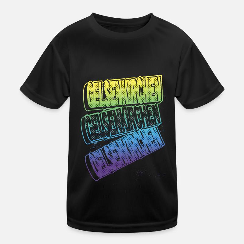 Gelsenkirchen Germany City Font Skyline Kids Functional T-Shirt