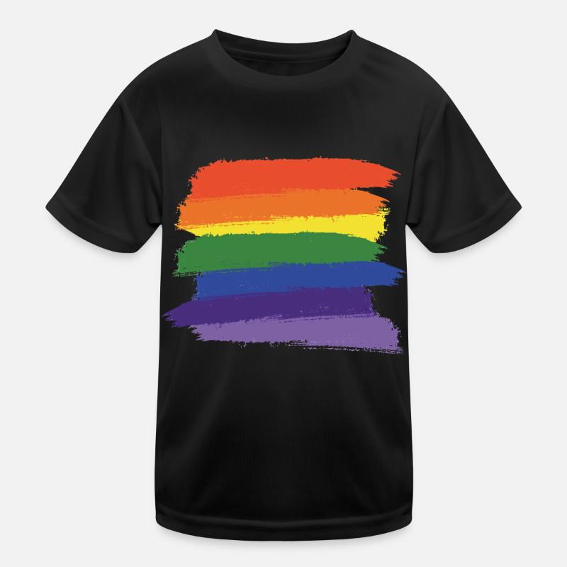 Rainbow Paint Brushes (Large) Kids Functional T-Shirt