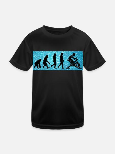 Aqua Cycling Schwimmbad Fitness Evolution - Kinder Funktions-T-Shirt - Schwarz - Vorne
