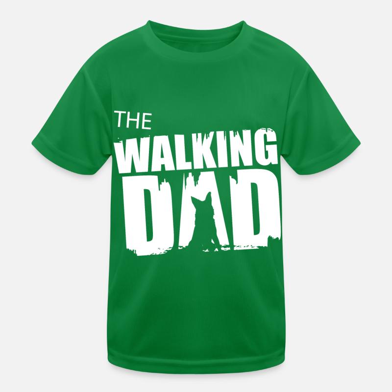 German Shepherd Walking Dad Gift Idea Father Gassi Kids Functional T-Shirt