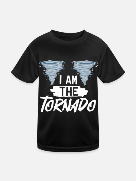 Tornado Wirbelsturm Meteorologe Hurrikan - Kinder Funktions-T-Shirt - Schwarz - Vorne