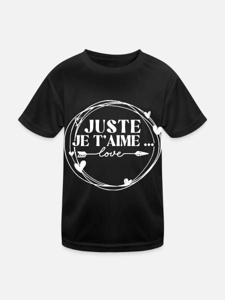 Ich liebe dich einfach. Alles Gute zum Valentinstag. Liebe. - Kinder Funktions-T-Shirt - Schwarz - Vorne
