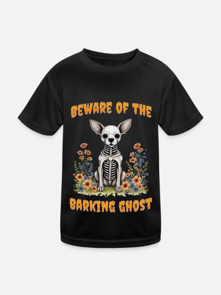 Attention aux aboiements du fantôme - T-shirt sport Enfant - noir - Devant
