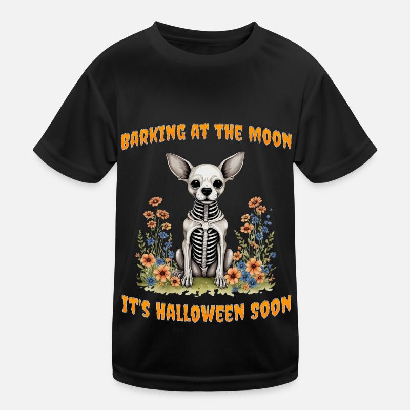 Barking at the moon it's halloween soon Kids Functional T-Shirt