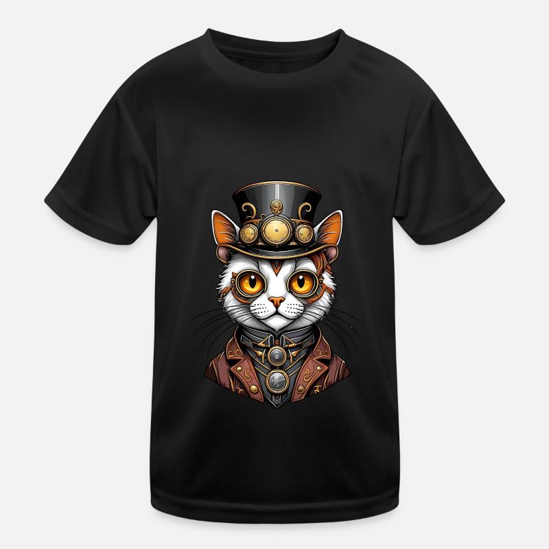 Steampunk-Katze Kinder Funktions-T-Shirt