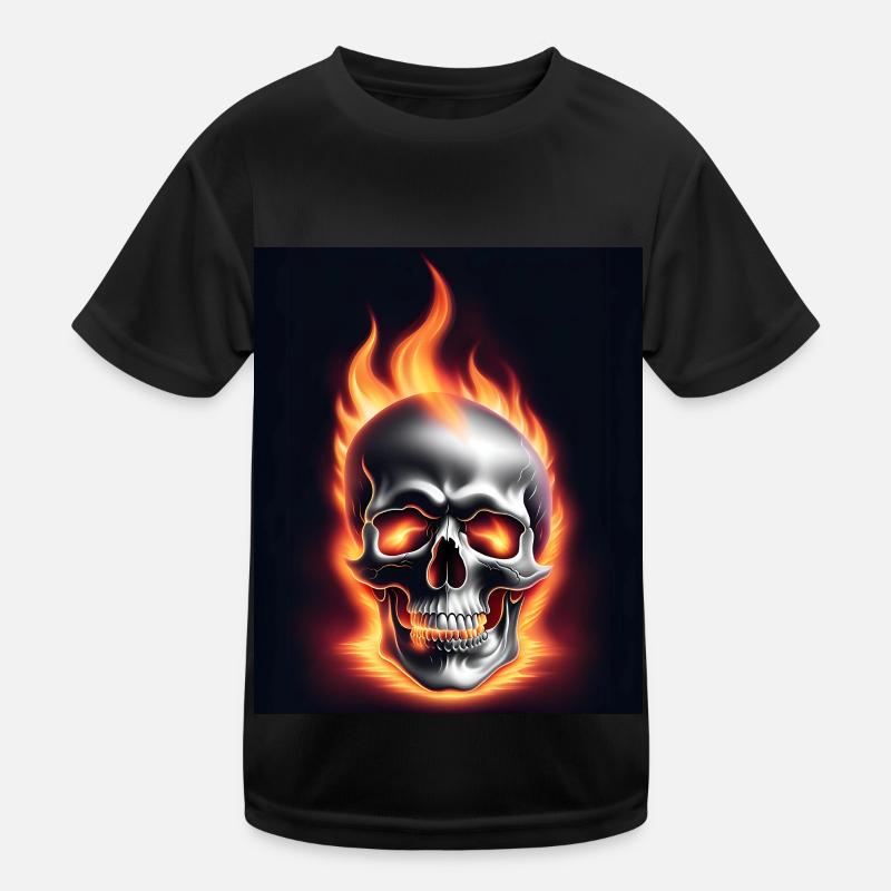 Un crâne en feu T-shirt sport Enfant