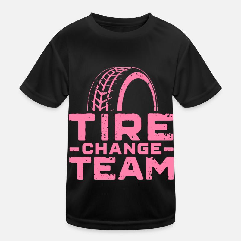 Tire change team changing wheel changing tires Kids Functional T-Shirt