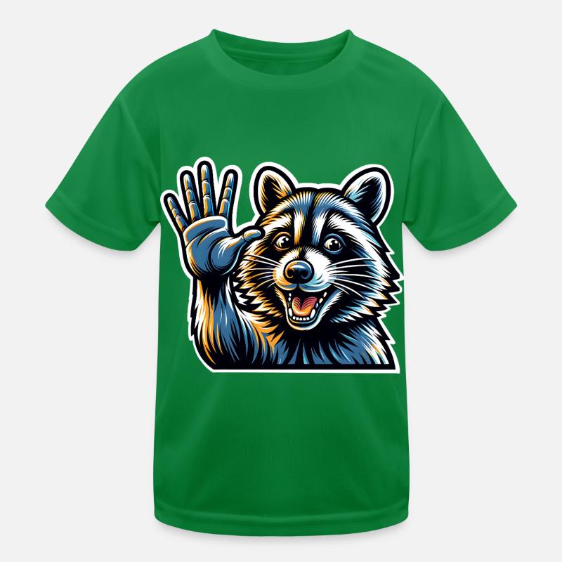 Waschbär Kinder Funktions-T-Shirt