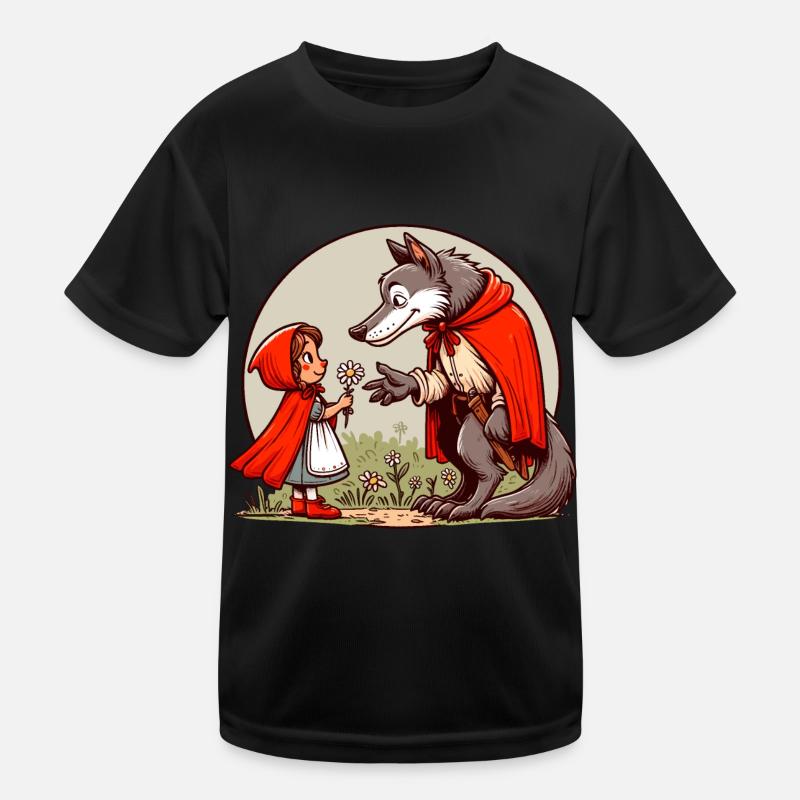 Rotkäppchen Märchen Wolf Niedlich Märchenfigur Kinder Funktions-T-Shirt