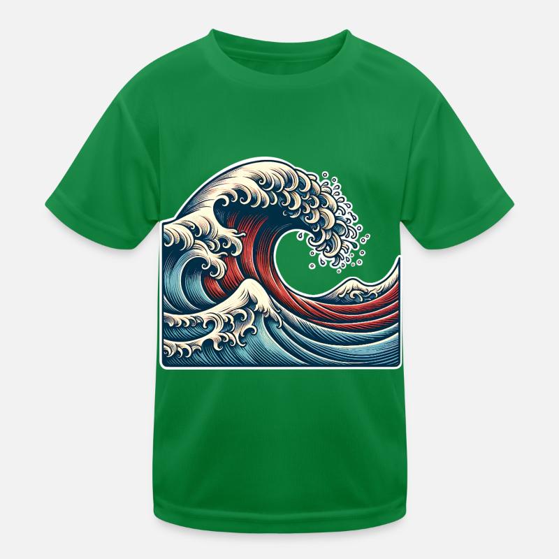 Welle Kinder Funktions-T-Shirt