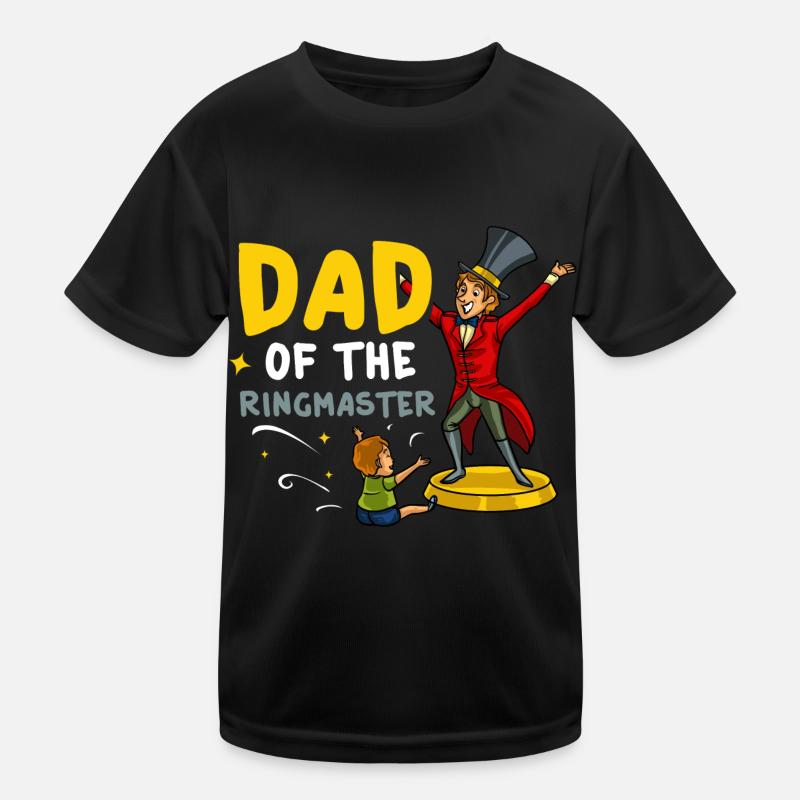 Circus Birthday Party Papa Theme Ringmaster - Kids Functional T-Shirt - black