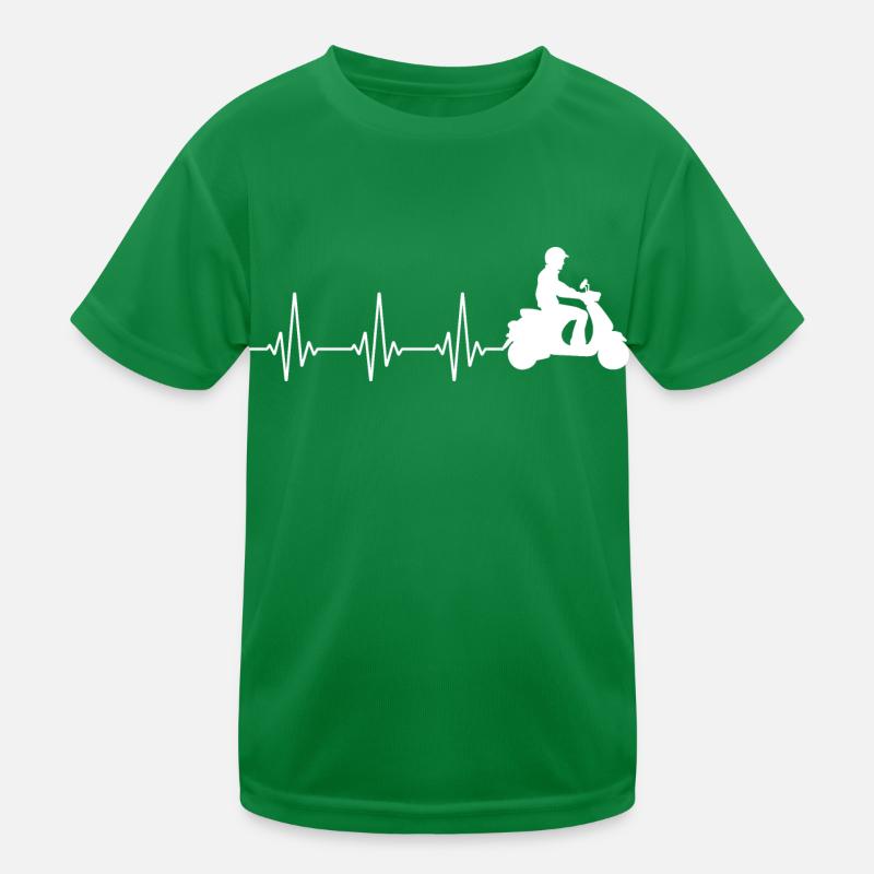 Roller Fahrer Roller Motorrad Herzschlag Kinder Funktions-T-Shirt