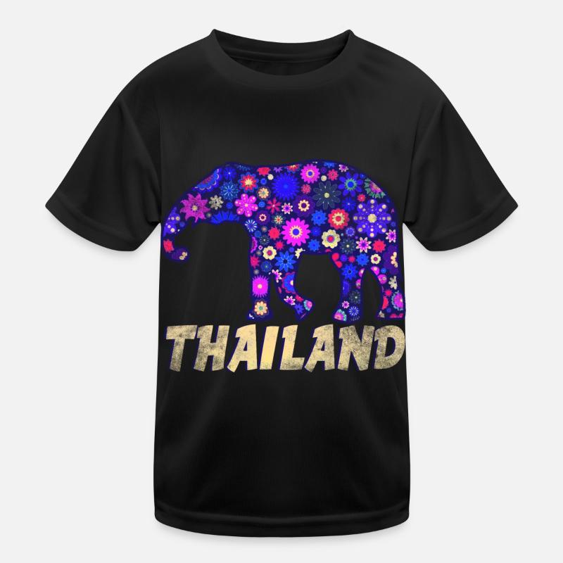 Bunter Elefant Thailand Kinder Funktions-T-Shirt