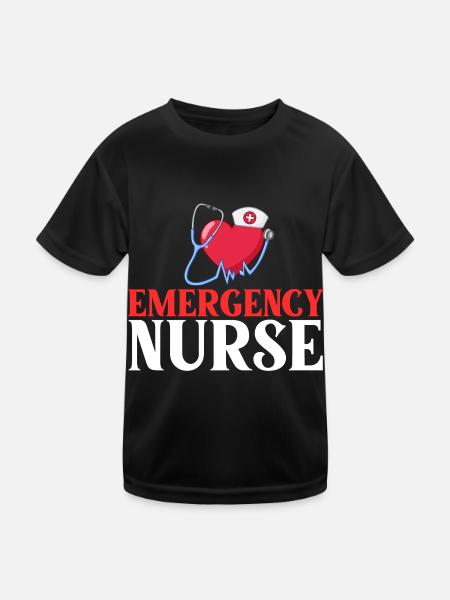 Emergency Department Emergency Nurse First Aid - Kids Functional T-Shirt - black - Front