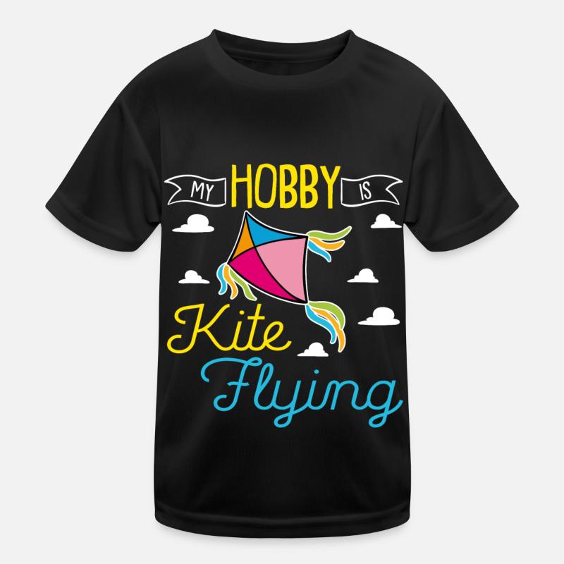 Drachen steigen lassen Kite Flying im Herbst Kinder Funktions-T-Shirt