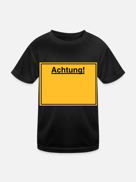 Schild - Kinder Funktions-T-Shirt - Schwarz - Vorne