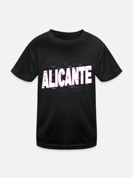 Alicante Espagne City Font Maison de Vacances Amour - T-shirt sport Enfant - noir - Devant
