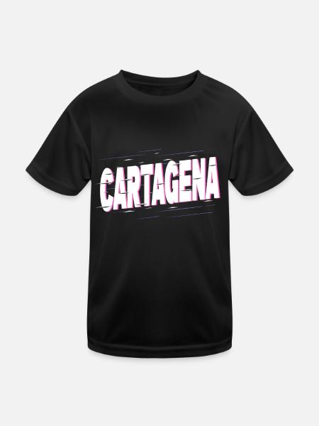 Cartagena Spanien Stadt Schrift Urlaub Liebe - Kinder Funktions-T-Shirt - Schwarz - Vorne