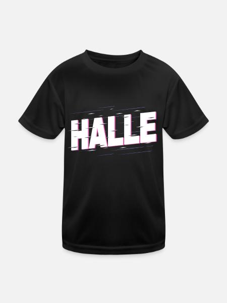 Halle Saale Germany City Font Home - Kids Functional T-Shirt - black - Front