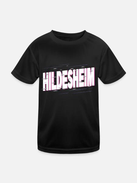 Hildesheim Deutschland Stadt Schrift Heimat Liebe - Kinder Funktions-T-Shirt - Schwarz - Vorne