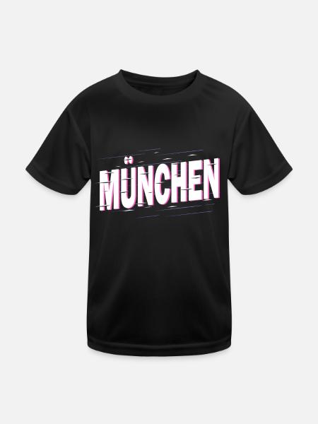 Munich Allemagne City Font Home Love - T-shirt sport Enfant - noir - Devant