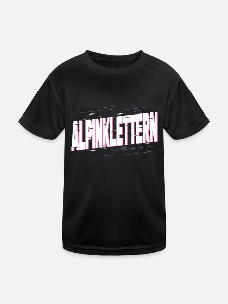 Alpinklettern Klettern Kletterer Berge Natur - Kinder Funktions-T-Shirt - Schwarz - Vorne