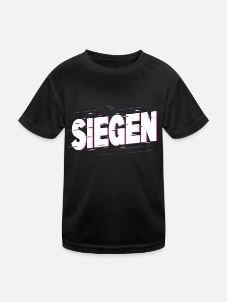 Siegen Germany City Font Home Love - Kids Functional T-Shirt - black - Front
