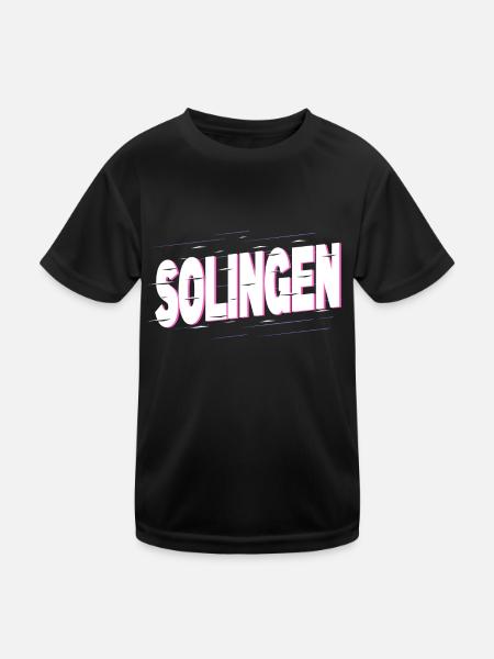 Solingen Germany City Font Home Love - Kids Functional T-Shirt - black - Front
