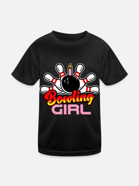 Fête d’anniversaire des filles de bowling - T-shirt sport Enfant - noir - Devant